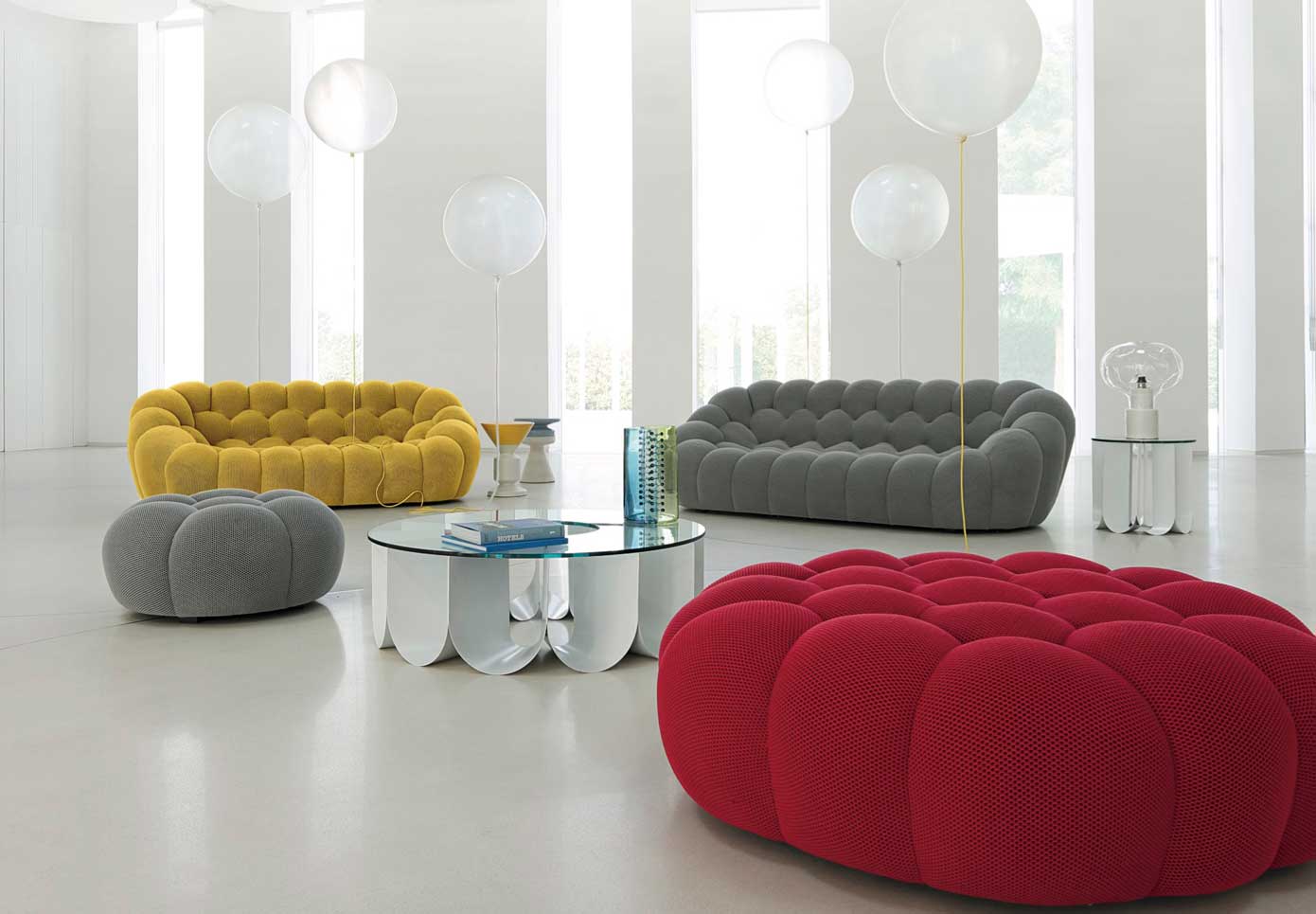 roche bobois red leather sofa