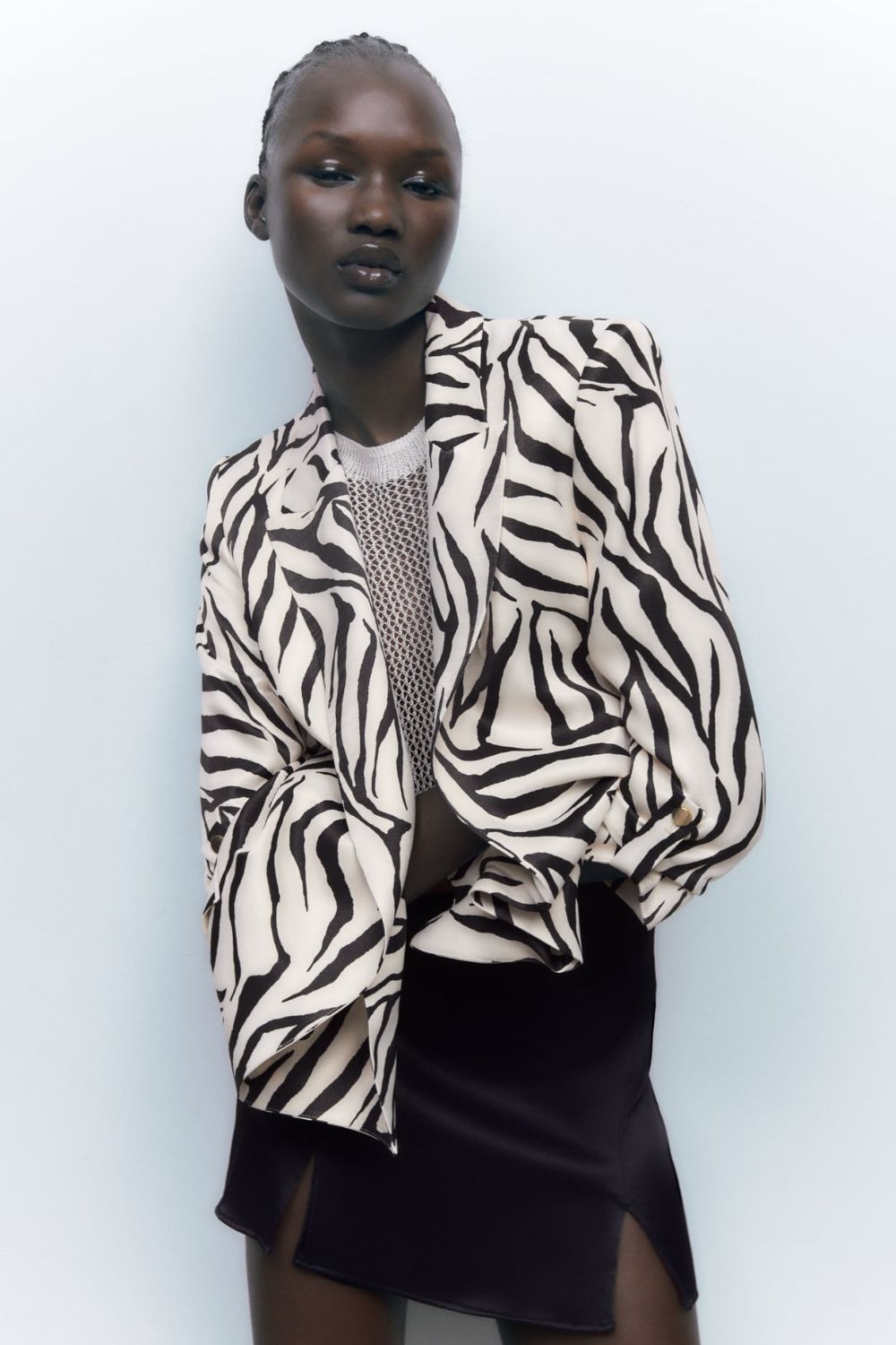 H&m on sale zebra blazer