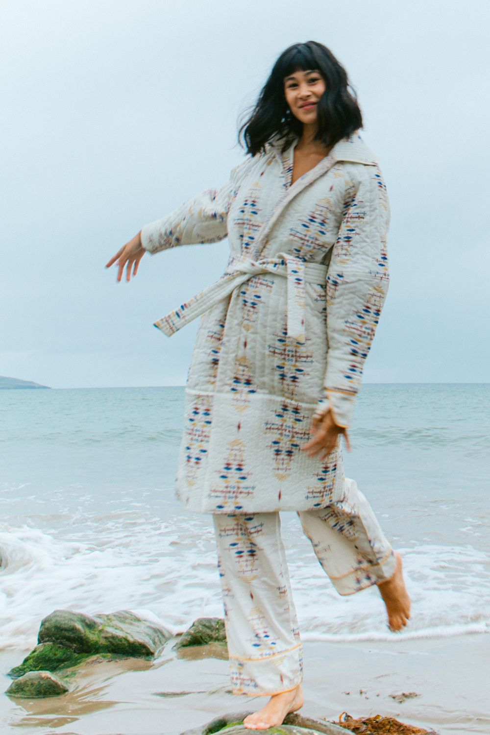 MOON AND MELLOW NOMAD ROBE, LUXURY COTTON SLEEPWEAR, DESIGNED IN
