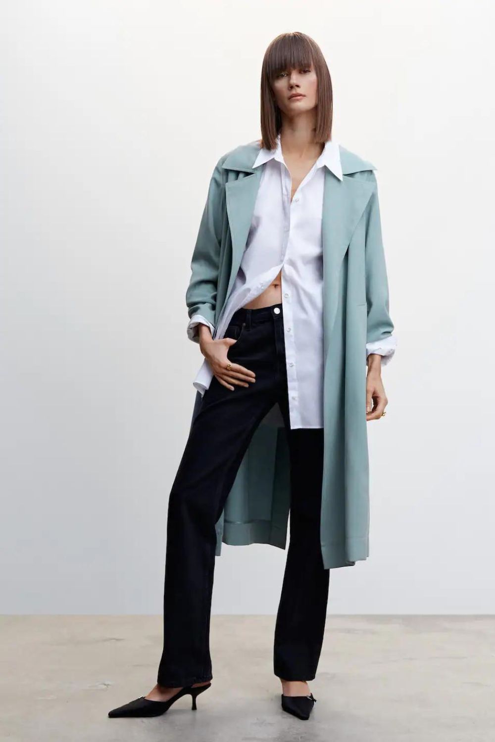 Claudie Pierlot Monogram Mid-Length Trench Coat