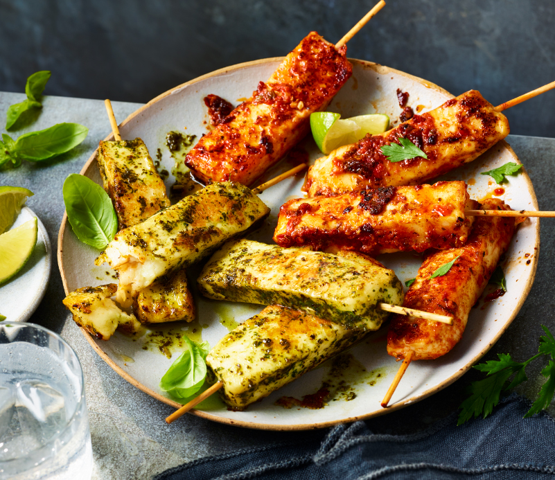 Chilli-and-pesto-halloumi-kebabs