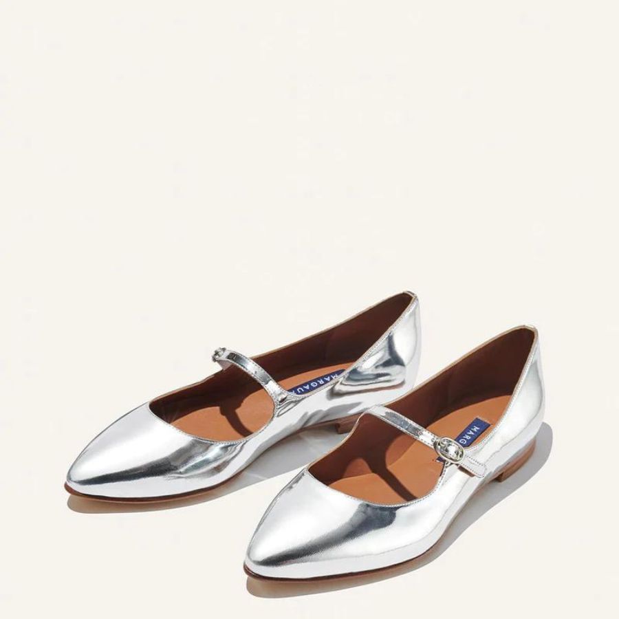 Metallic silver hotsell flat shoes