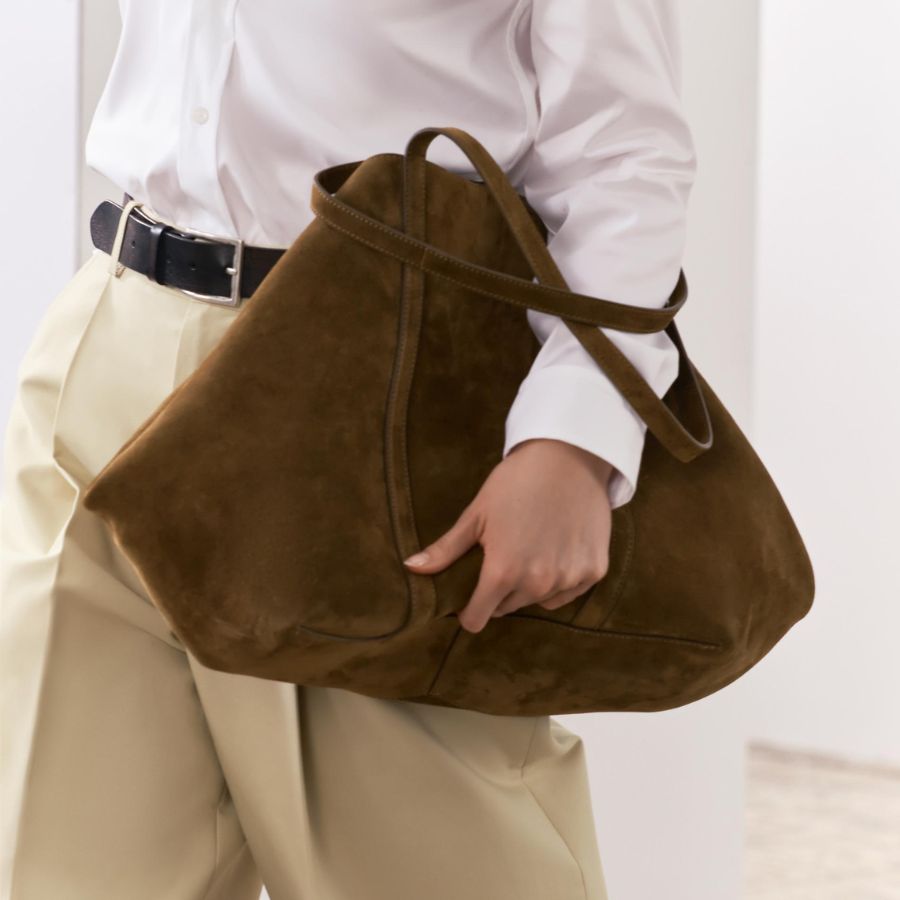 Why A Capacious Brown Suede Bag Is The Buy Of The Season
