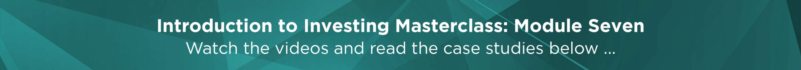 banner reading investment masterclass volume six