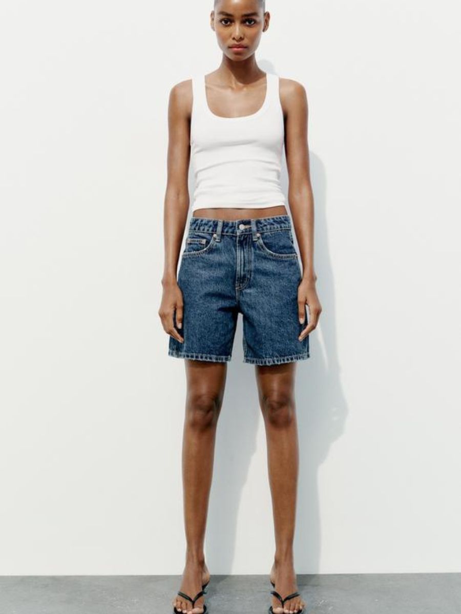 denim Bermuda shorts