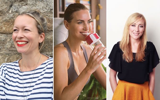 three headshots of women