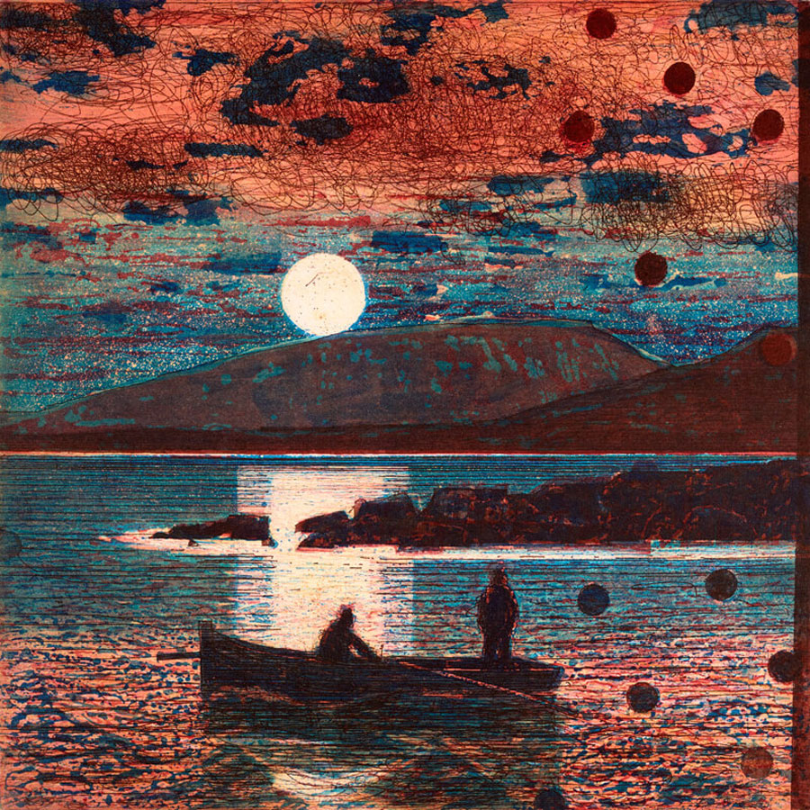 niall-naessens-artist-observing-moonrise-from-the-sea