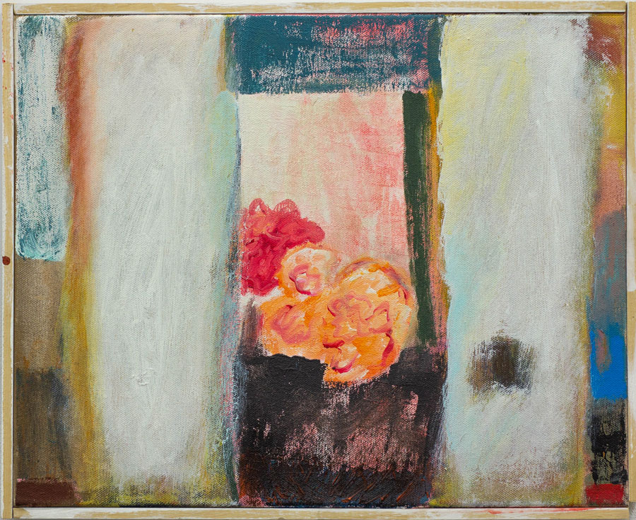 Lesley-Ann-O-Connell-Icy-Blooms,-2025-Acrylic-on-canvas-with-wood-and-nails-42-x-52-cm