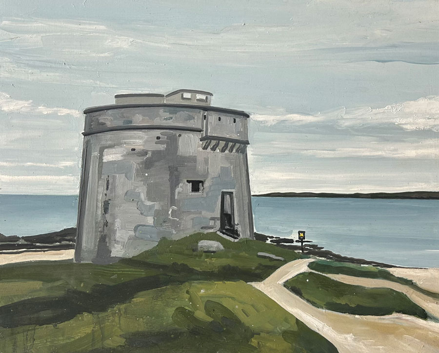David-Fox-Martello-Tower-Donabate-Oil-on-board-33x44cm
