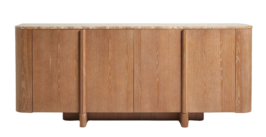 Oak-and-marble-sideboard