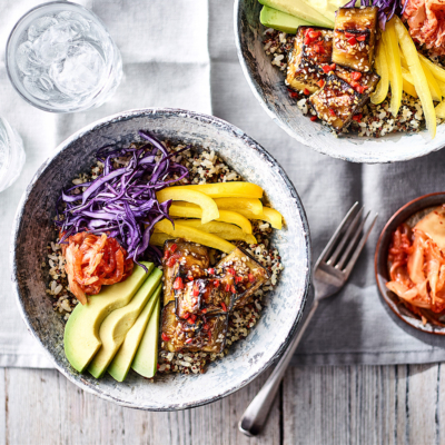 A Recipe For A Poke Bowl With Sticky Miso And Kimchi