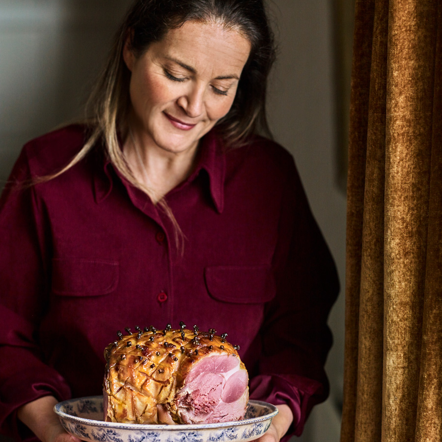 Cherie Denham’s Honey And Mustard Glazed Ham With Cranberry And Apple Compote