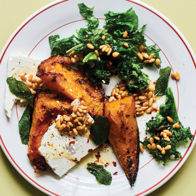 A Nutritious Winter Salad With Squash, Feta And Pine Nuts