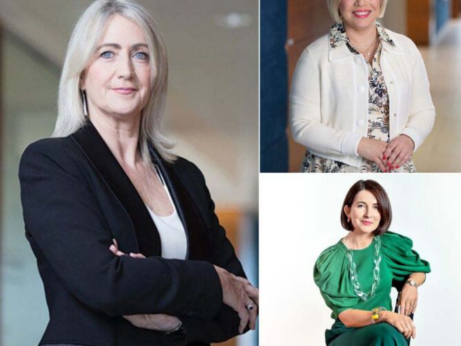 collage of three pictures each with a woman posing for the camera